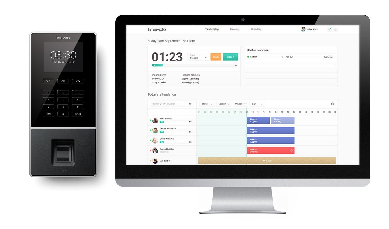 Clocking In System - TimeMoto TM-626 - With RFID And Optical ...